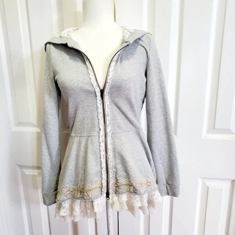 Johnny Was Embroidered Boho Sweatshirt Small Cottagecore Festival - Picture 4 of 15